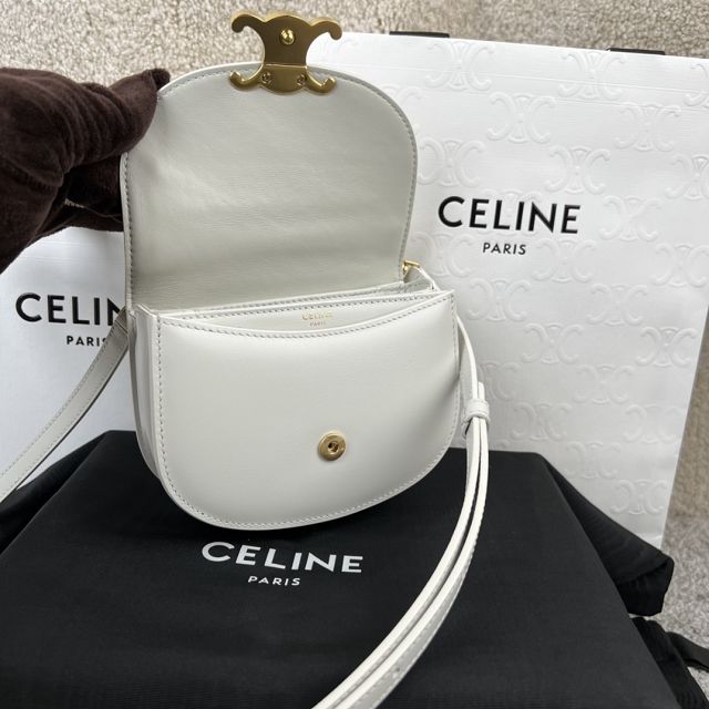 Celine original calfskin mini besace bag 10L063 white