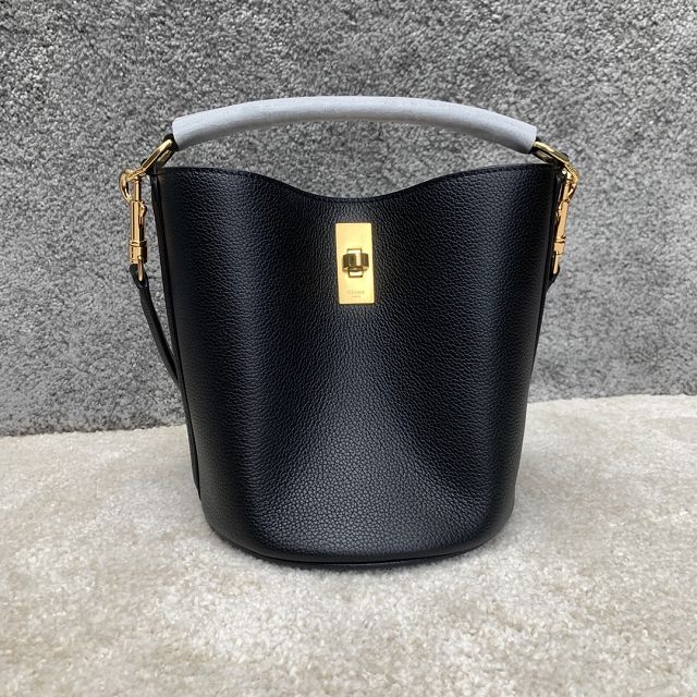 Celine original calfskin mini bucket 16 bag 197573 black