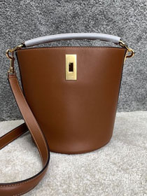 Celine original calfskin mini bucket 16 bag 197573 brown