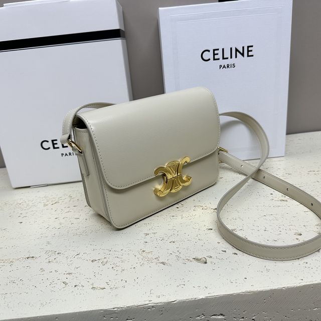 Celine original calfskin small triomphe bag 188423 light grey