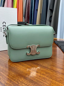 Celine original calfskin small triomphe bag 188423 cyan