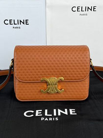 Celine original calfskin small triomphe bag 188423 tan