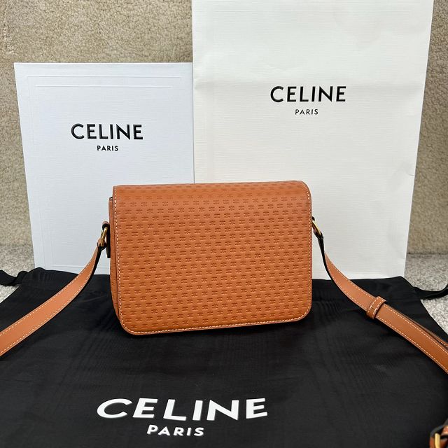 Celine original calfskin small triomphe bag 188423 tan