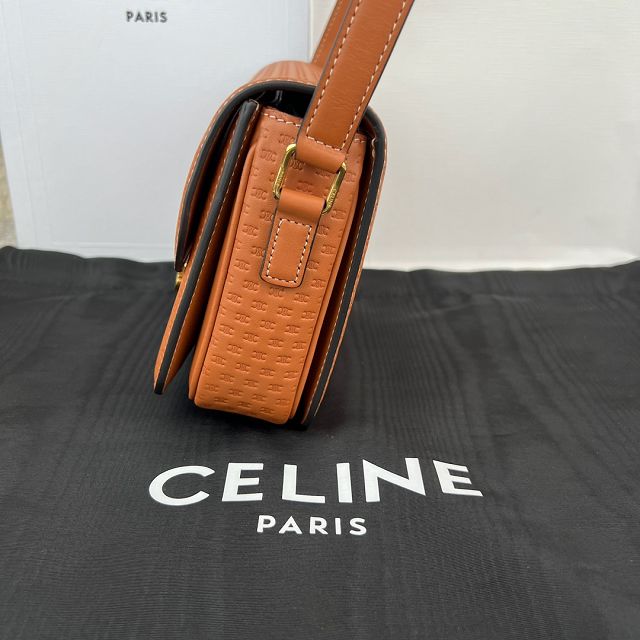 Celine original calfskin small triomphe bag 188423 tan