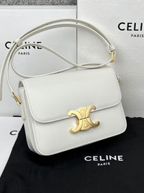 Celine original calfskin small triomphe bag 188423 white