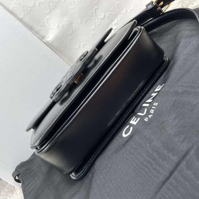 Celine original calfskin small triomphe bag 199223 black