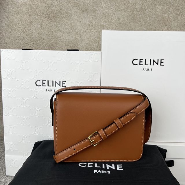 Celine original calfskin small triomphe bag 199223 tan