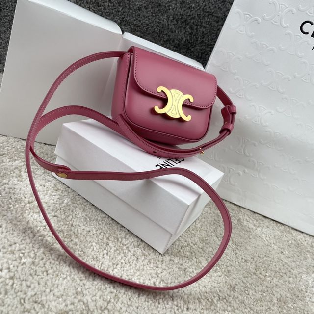 Celine original calfskin triomphe mini bag 101513 hot pink