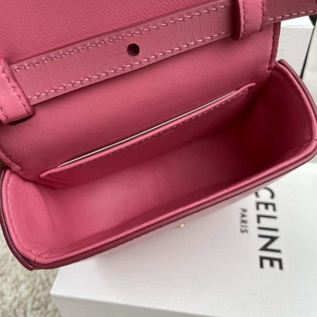 Celine original calfskin triomphe mini bag 101513 hot pink