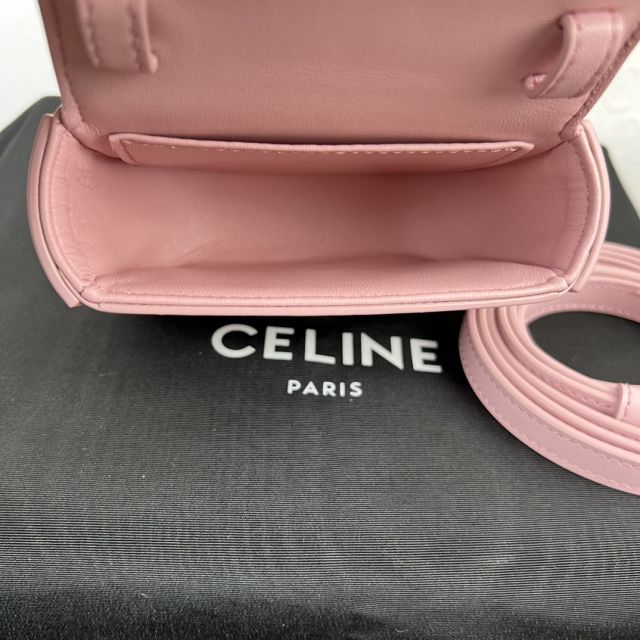 Celine original calfskin triomphe mini bag 101513 light pink