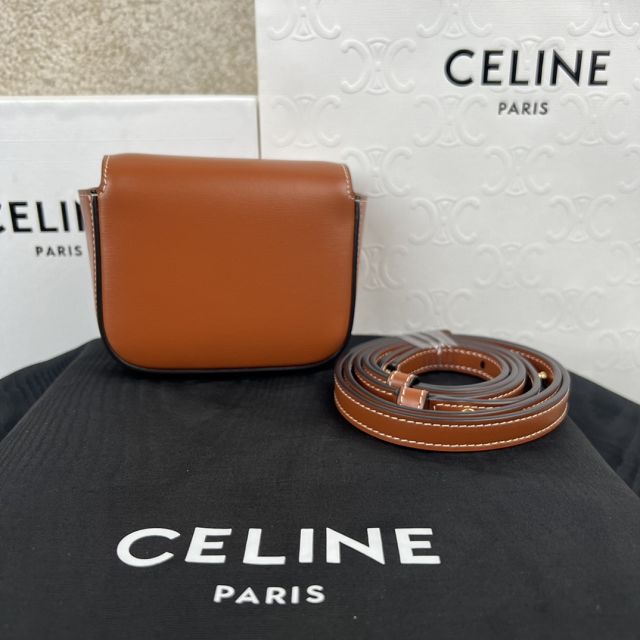 Celine original calfskin triomphe mini bag 101513 tan