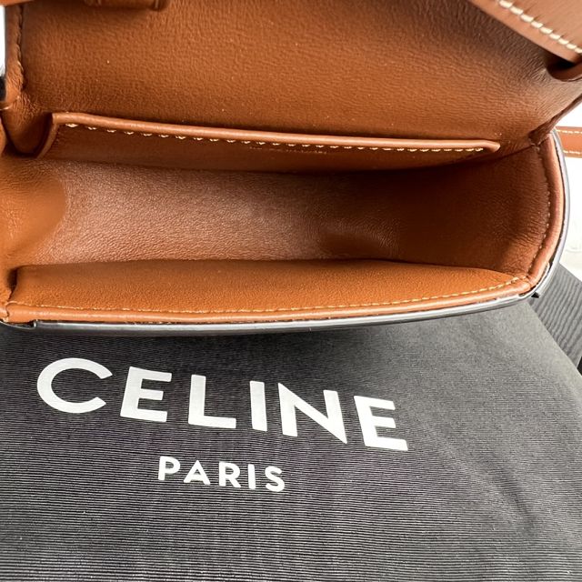 Celine original calfskin triomphe mini bag 101513 tan