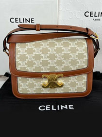 Celine original canvas medium triomphe bag 187363 beige