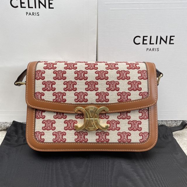 Celine original canvas medium triomphe bag 187363 bordeaux