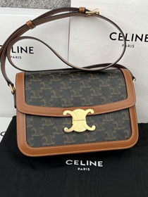 Celine original canvas medium triomphe bag 187363 tan