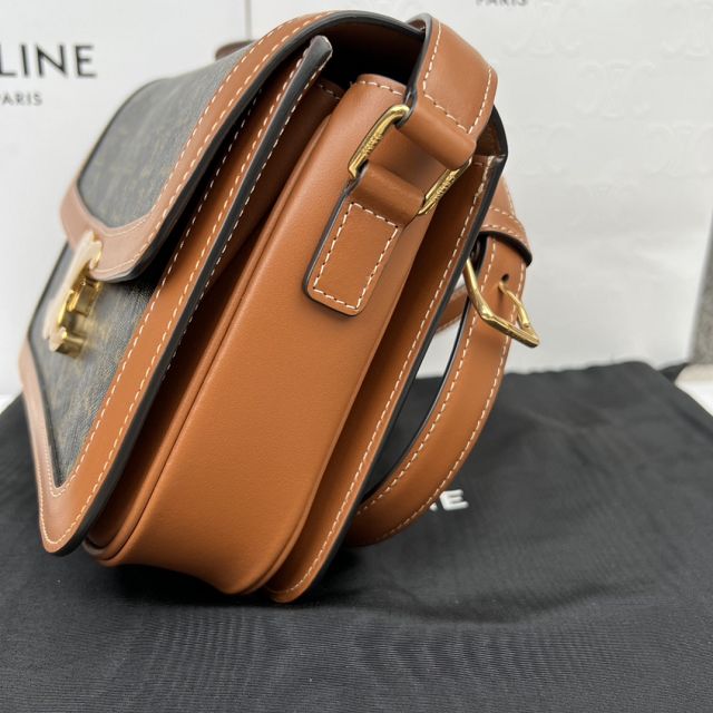 Celine original canvas medium triomphe bag 187363 tan