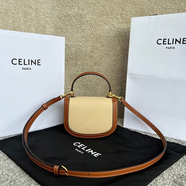 Celine original canvas mini besace bag 10L063 natural