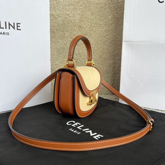 Celine original canvas mini besace bag 10L063 natural