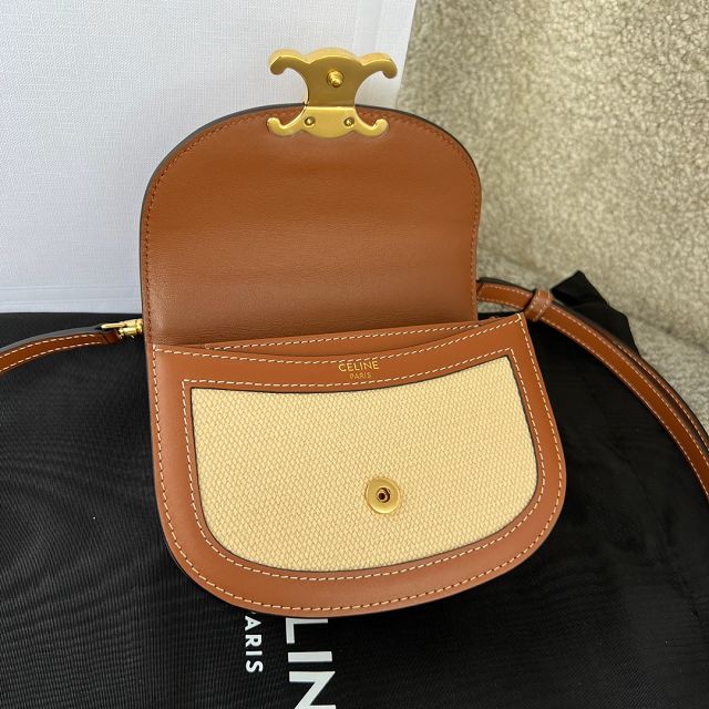 Celine original canvas mini besace bag 10L063 natural