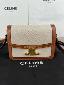 Celine original canvas small triomphe bag 188423 natural