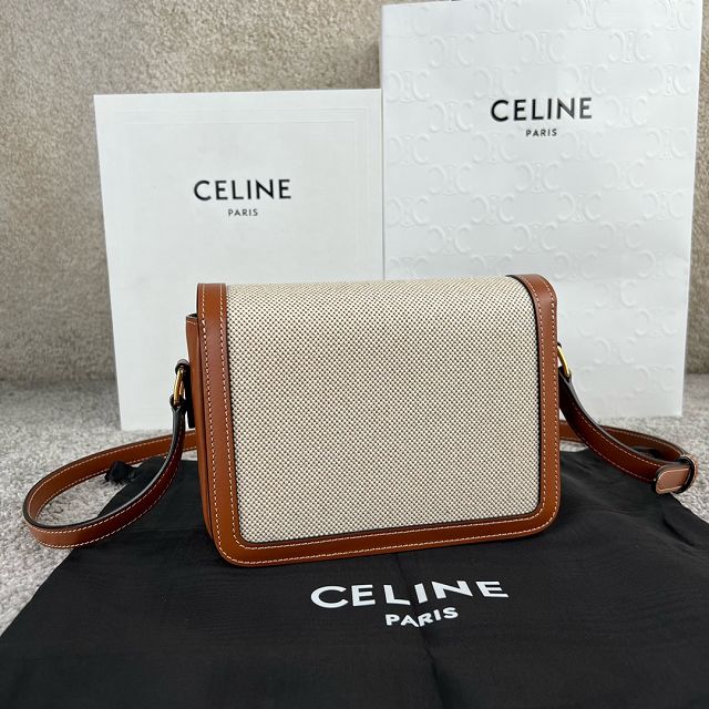 Celine original canvas small triomphe bag 188423 natural