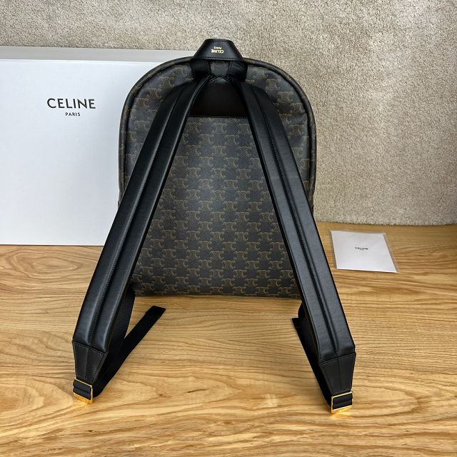 Celine original canvas triomphe backpack 188382 black