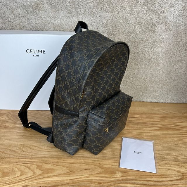 Celine original canvas triomphe backpack 188382 black