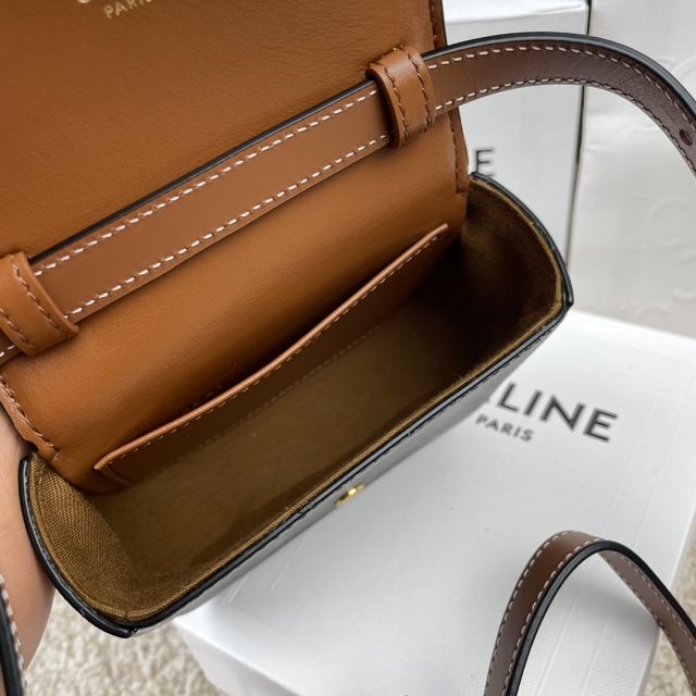 Celine original canvas triomphe mini bag 101513 tan