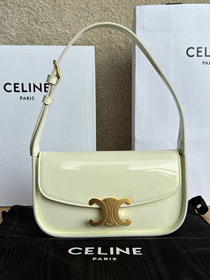 Celine original patent calfskin terence shoulder bag 118313 beige