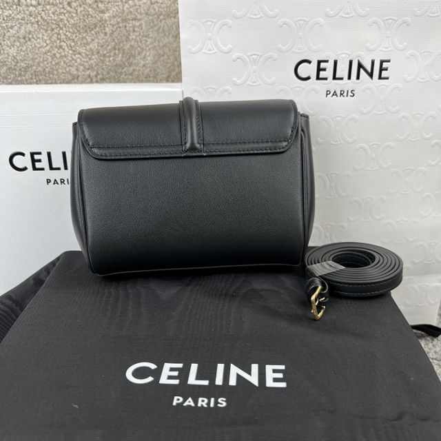 celine original calfskin mini soft 16 bag 10L353 black