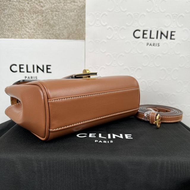 celine original calfskin mini soft 16 bag 10L353 tan