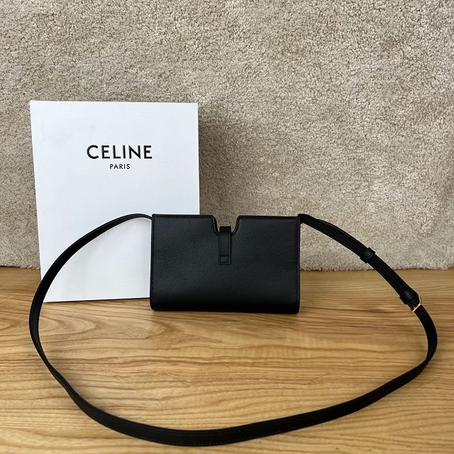 celine original calfskin mini soft 16 shoulder bag 100443 black