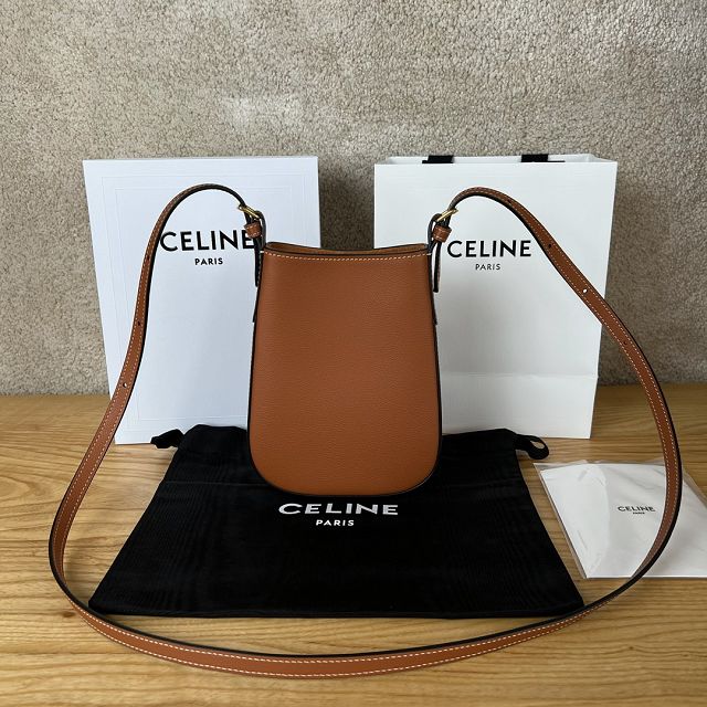 celine original calfskin phone case 10M753 tan