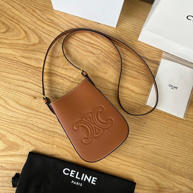 celine original calfskin phone case 10M753 tan