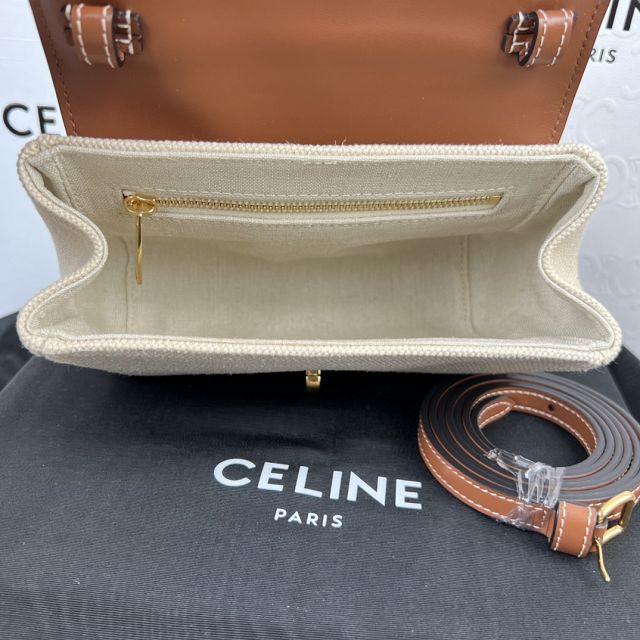 celine original canvas mini soft 16 bag 10L353 natural