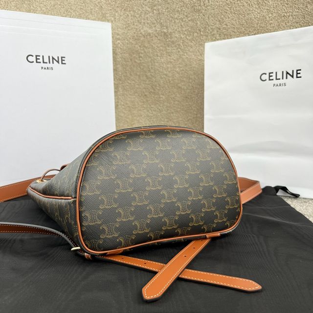 Celine original canvas triomphe backpack 117902 tan