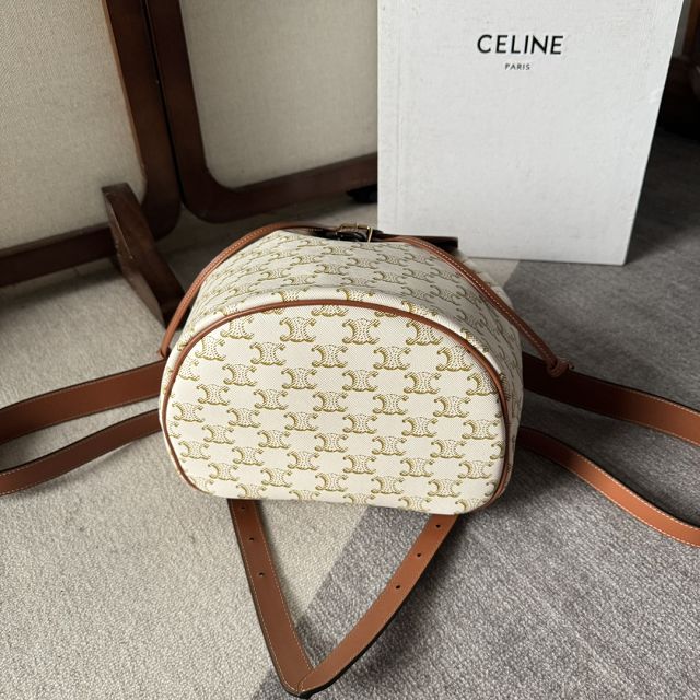 Celine original canvas triomphe backpack 117902 white