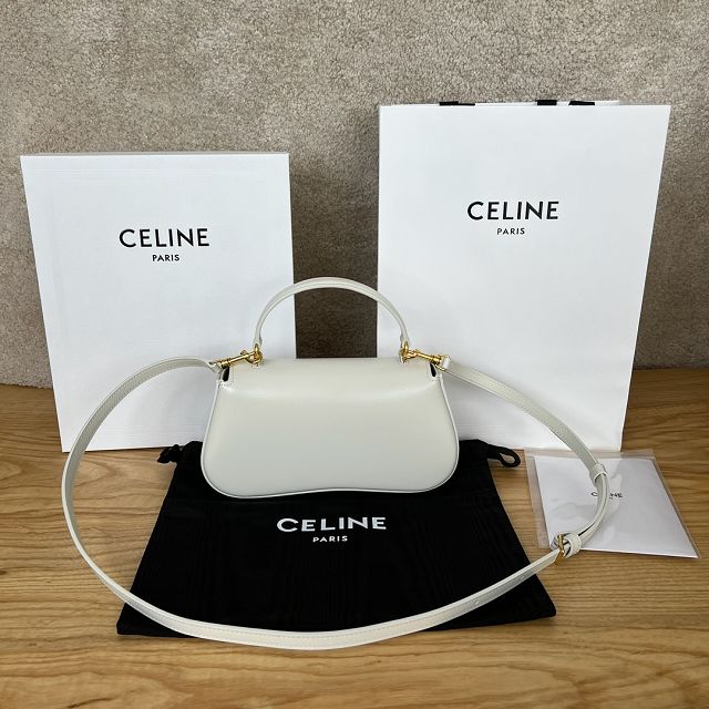 Celine original calfskin small lola bag 119533 white