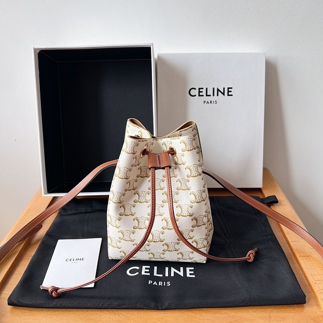 Celine original triomphe canvas micro sailor 10M742 white