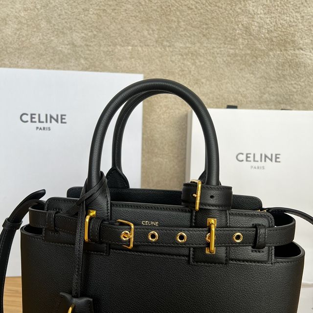 Celine original calfskin conti small handbag 114543 black