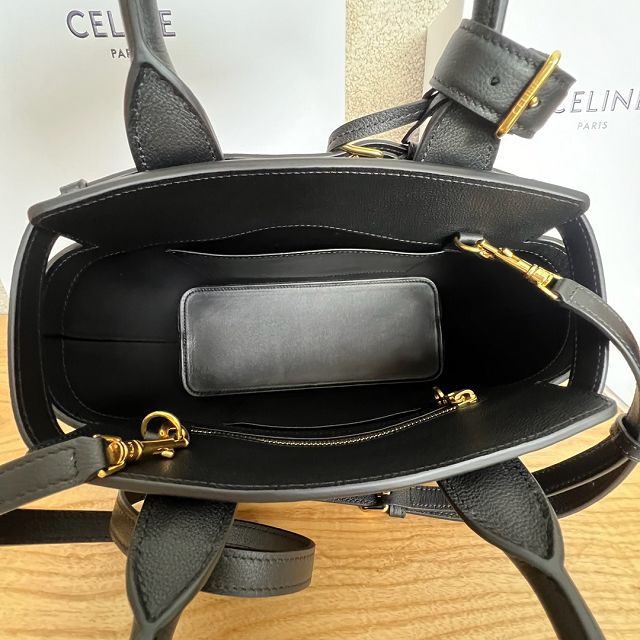 Celine original calfskin conti small handbag 114543 black