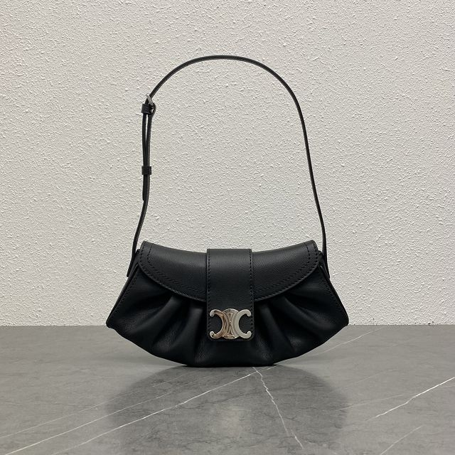 Celine original calfskin small polly bag 119883 black