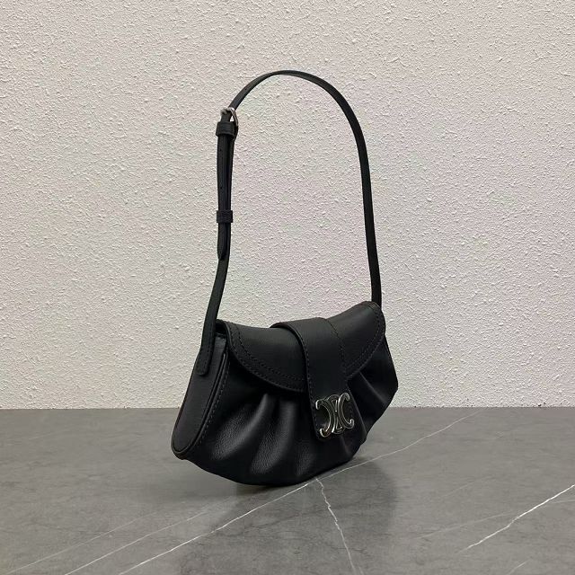 Celine original calfskin small polly bag 119883 black