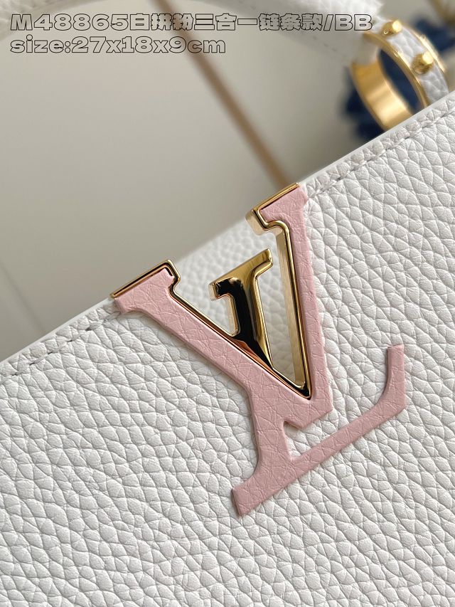 Louis vuitton original calfskin capucines BB M12345 white