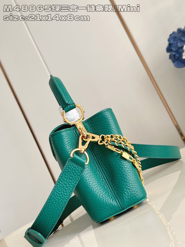 Louis vuitton original calfskin capucines mini M11906 green