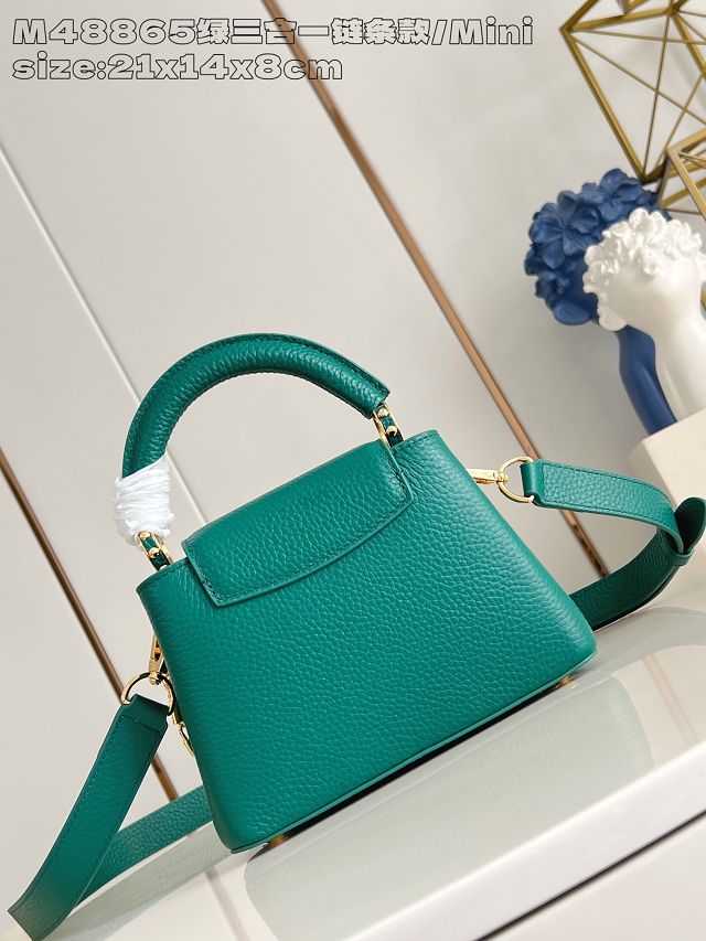 Louis vuitton original calfskin capucines mini M11906 green