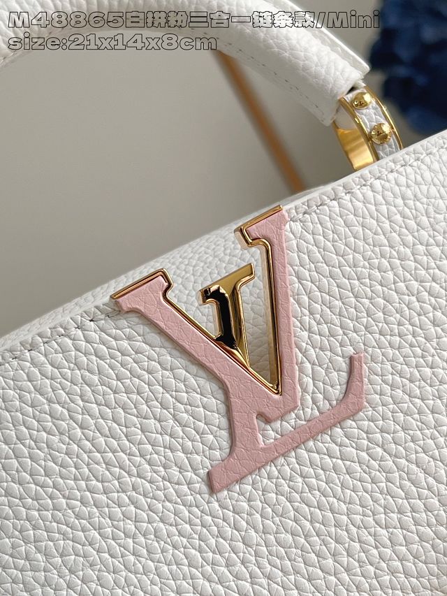 Louis vuitton original calfskin capucines mini M11906 white