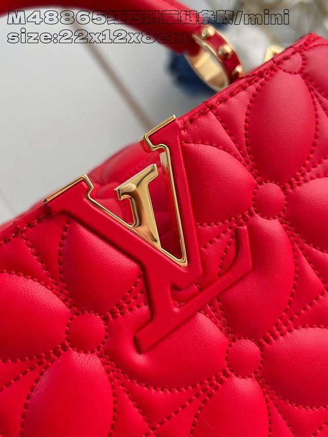 Louis vuitton original lambskin capucines east west mini M25283 red