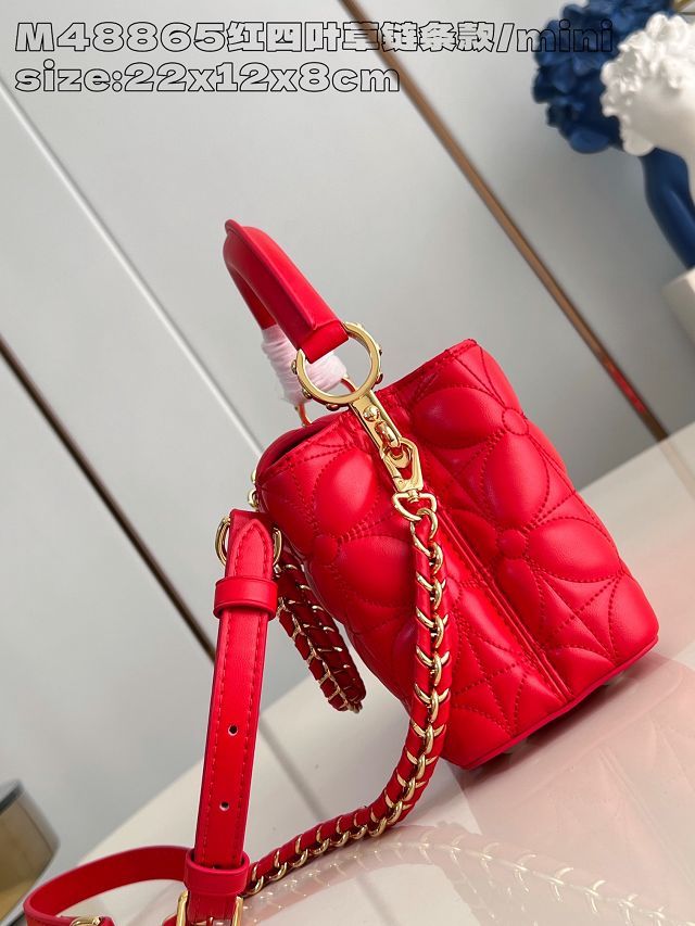 Louis vuitton original lambskin capucines east west mini M25283 red