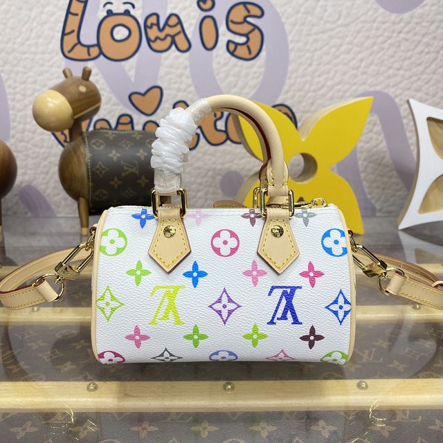 Louis vuitton original monogram canvas nano speedy M13391 white